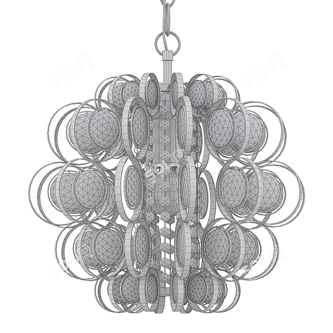 Vintage Palwa Crystal Chandelier 3D model image 2