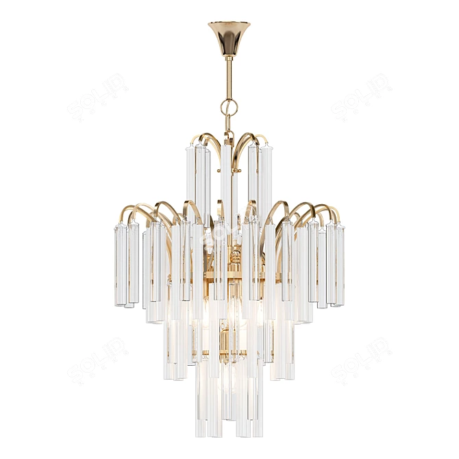 Vintage Palwa Crystal Chandelier 3D model image 1