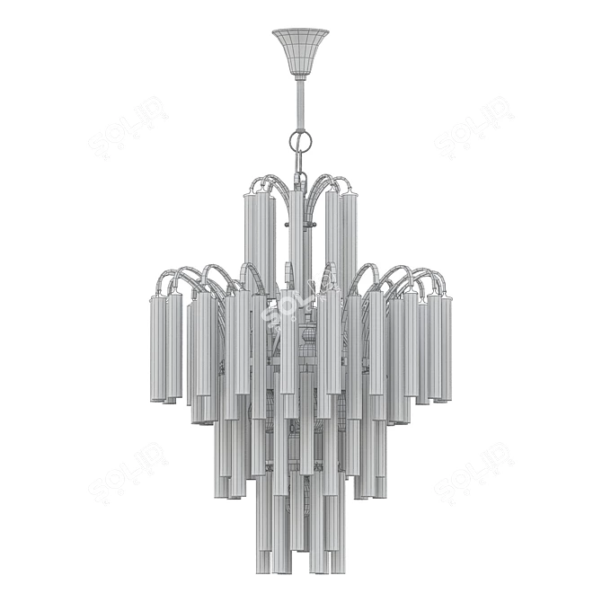 Vintage Palwa Crystal Chandelier 3D model image 2