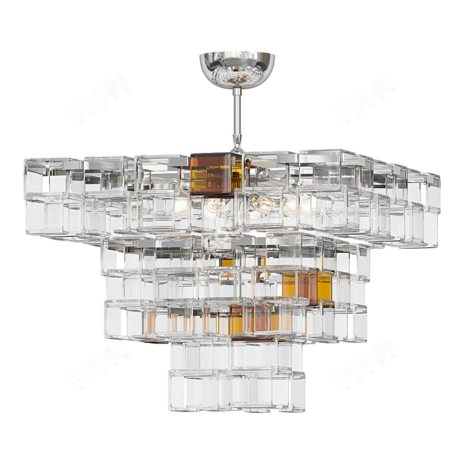 Vintage Italy Murano Glass Chandelier 3D model image 1