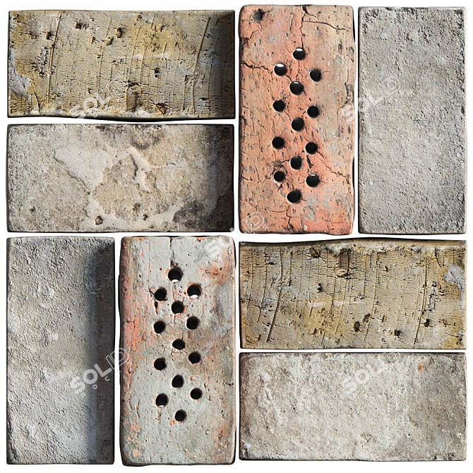 Title: Vintage Brick Textures Collection 3D model image 1