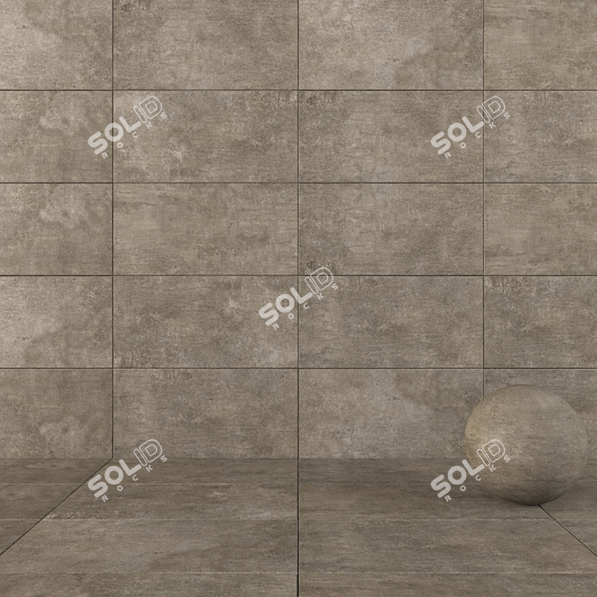 Apogeo Anthracite Wall Tile - 60x120 3D model image 1