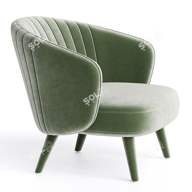 Modern Upholstered Armchair Metis 3D model image 2