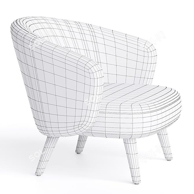 Modern Upholstered Armchair Metis 3D model image 3