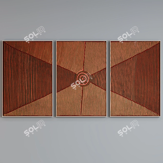 African Inspired Modern Picture Frame Set 3D model image 2