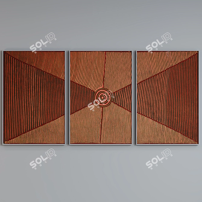 African Inspired Modern Picture Frame Set 3D model image 4