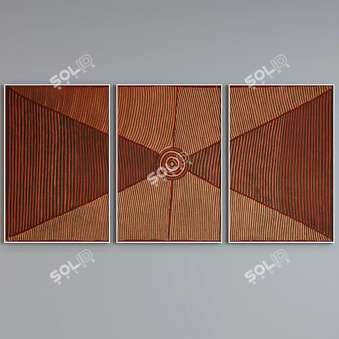 African Inspired Modern Picture Frame Set 3D model image 5