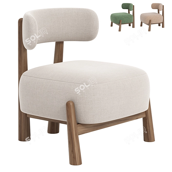 Elegant Raya Armchair for Home 3D model image 1