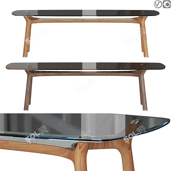 Modern Giorgetti Memos Rectangle Table 3D model image 1