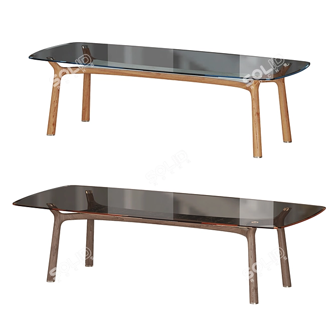 Modern Giorgetti Memos Rectangle Table 3D model image 2