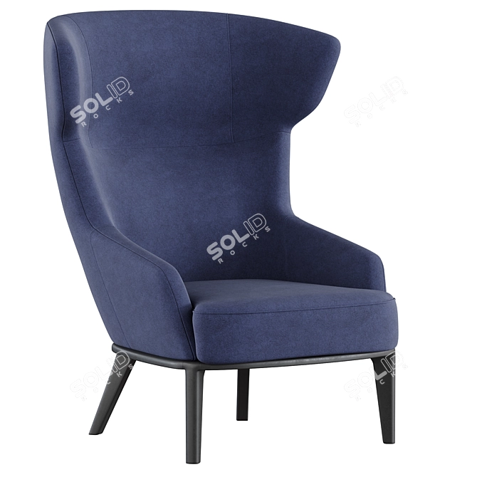 Parla Wing Back Chair, 3D-Compatible 3D model image 2