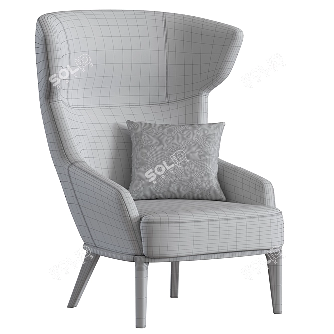 Parla Wing Back Chair, 3D-Compatible 3D model image 4