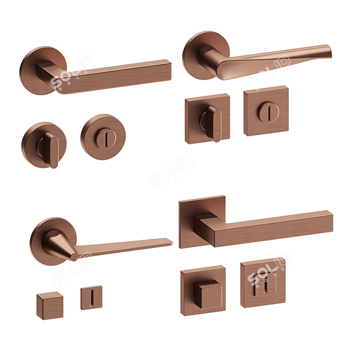 Olivari Handle Set with Fixators 3D model image 4