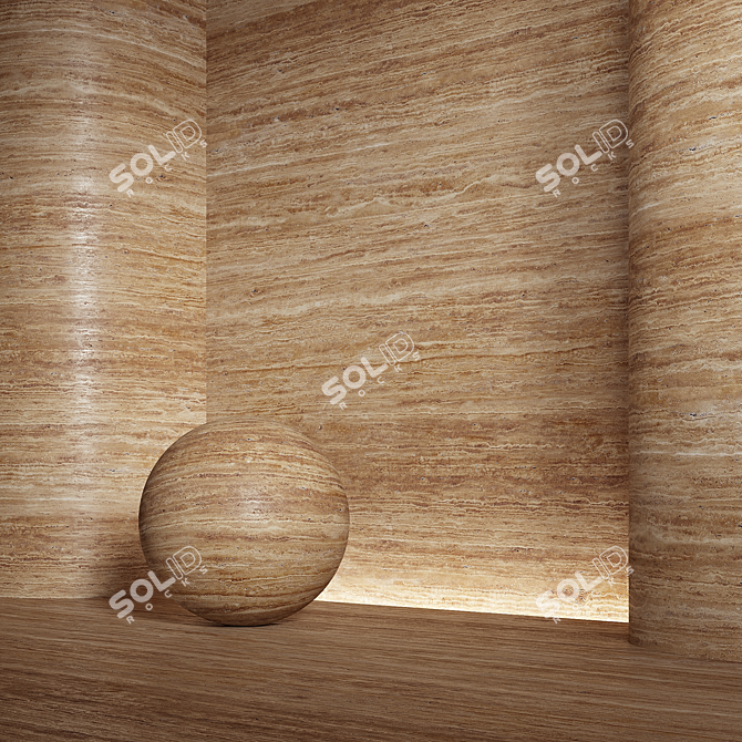 Travertine Stone Material Texture Pack 3D model image 3