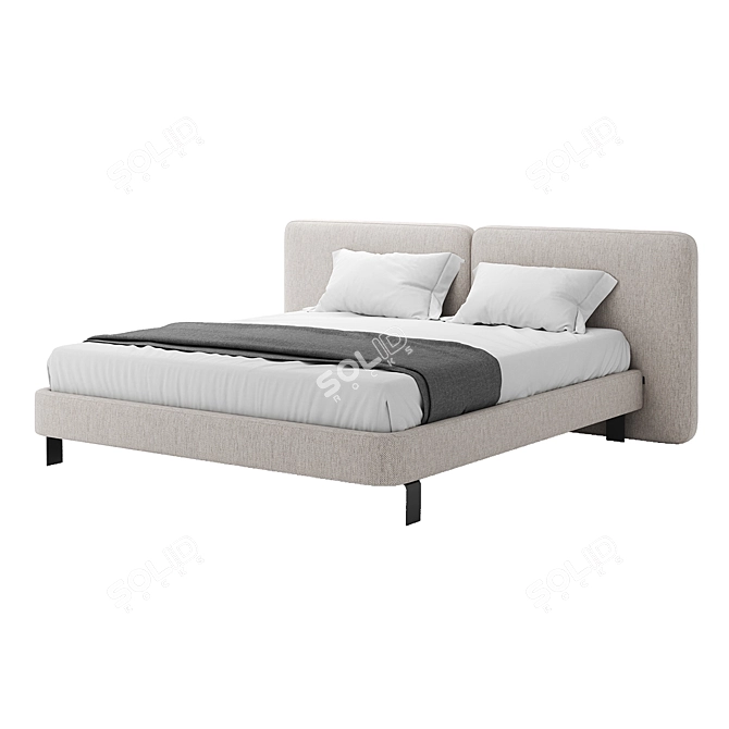 Tadao Bed: Customizable Luxury Elegance 3D model image 1