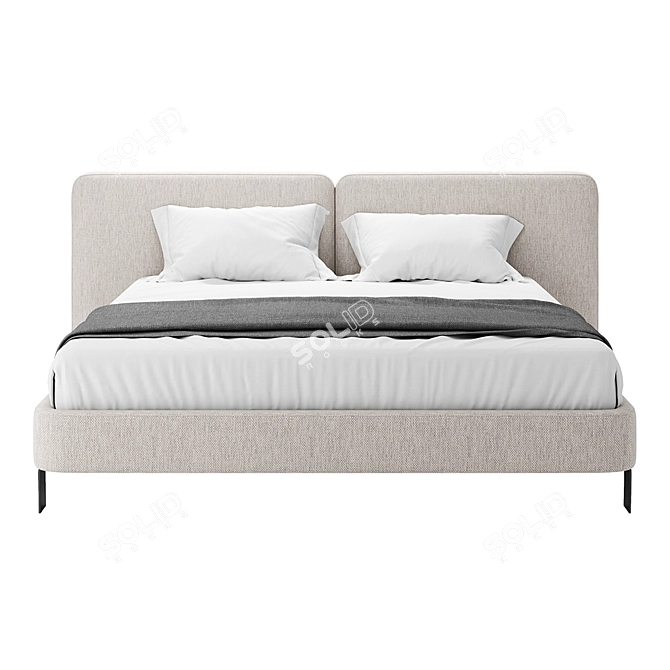 Tadao Bed: Customizable Luxury Elegance 3D model image 2