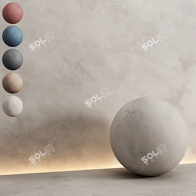 PBR Decorative Plaster Materials Pack 3D model image 1