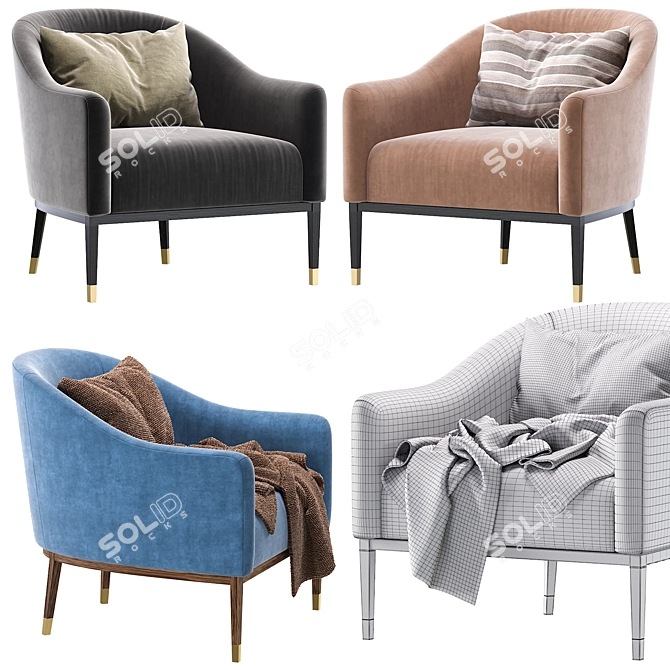 Modern Armchair SHIPROK Design 3D model image 7