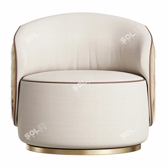 Luxury Chic Annabelle Fendi Armchair 3D model image 3