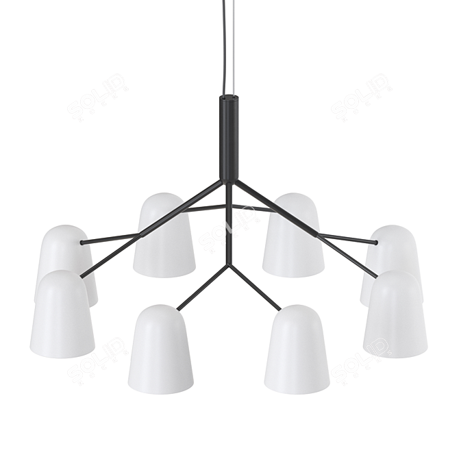 Scandinavian Style White Chandelier 3D model image 2