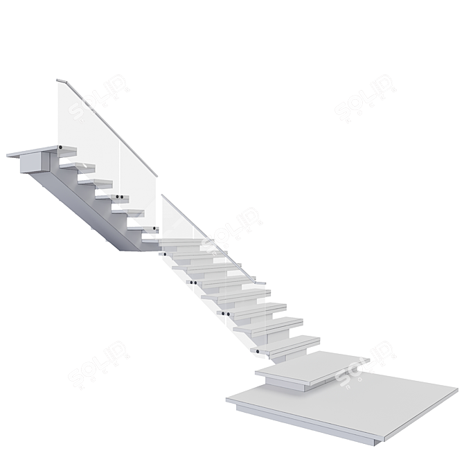 Modern Stairs Model V04 Kit 3D model image 5