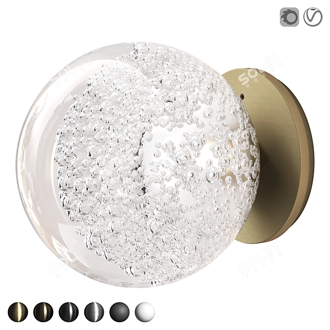 Metal Finish Round Wall Sconce 3D model image 1