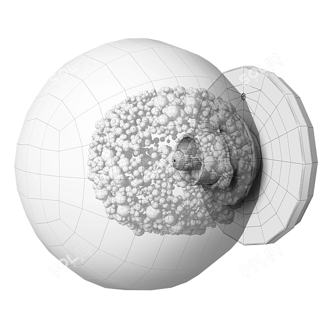 Metal Finish Round Wall Sconce 3D model image 3