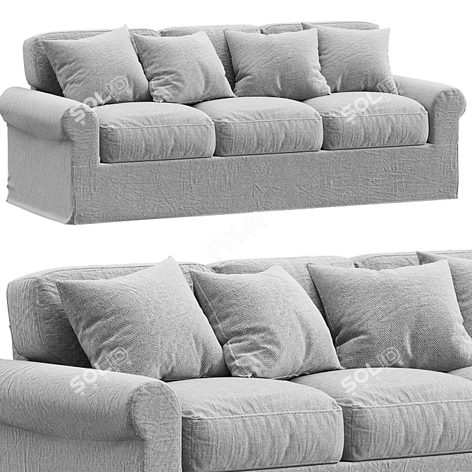 Buchanan Slipcovered 3-Seater Sofa 3D model image 1