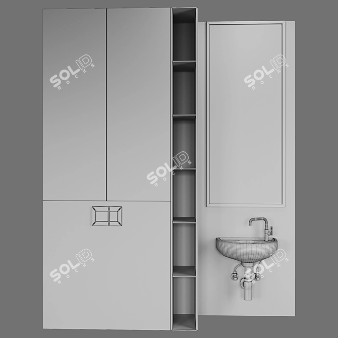 Modern Modular Bathroom Set 3D model image 2