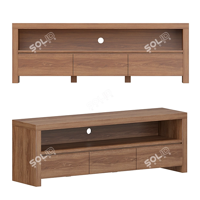 Arcadia 59" Media Console: Stylish Entertainment 3D model image 1