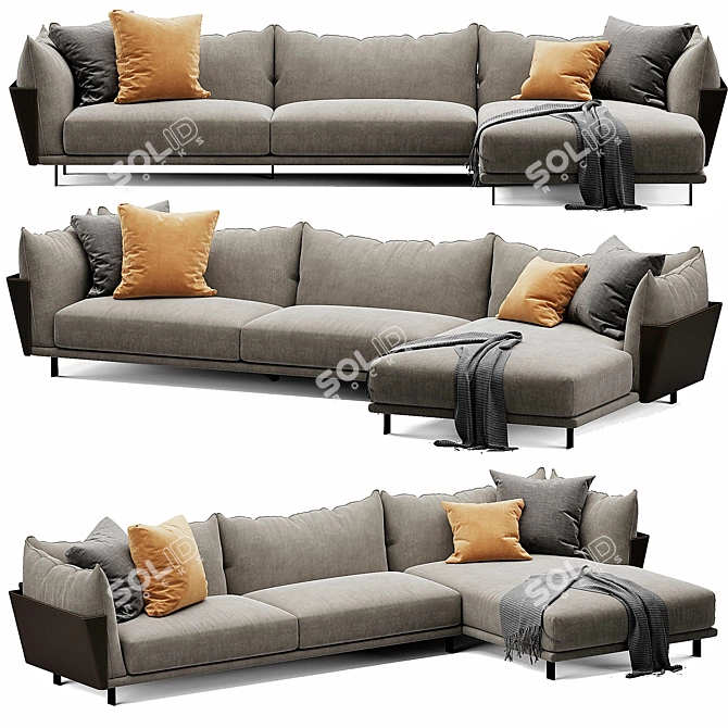 Elegant Bonaldo Blend Chaise Lounge 3D model image 2