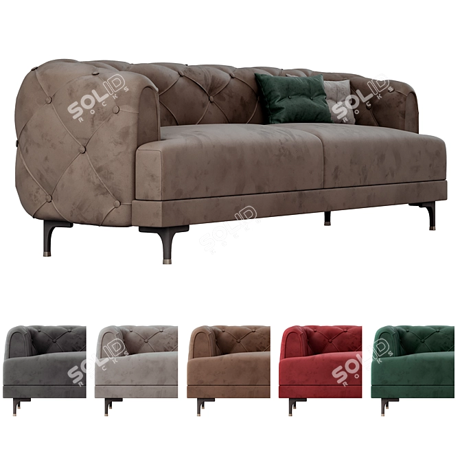 Luxury Modern Navona Sofa Set 3D model image 3