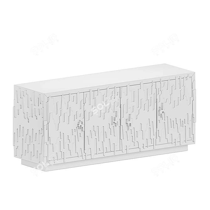 Sculptural Brutalist Buffet Table 3D model image 2