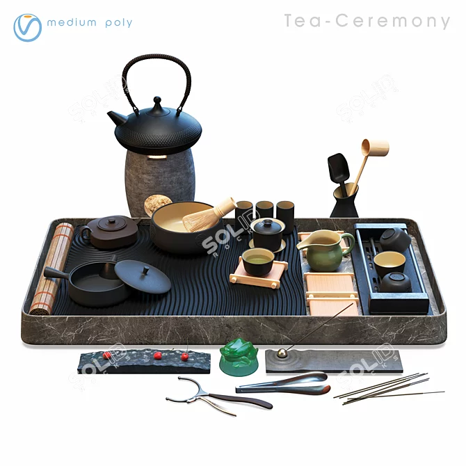 Tea Ceremony Set Kit 3D model image 1