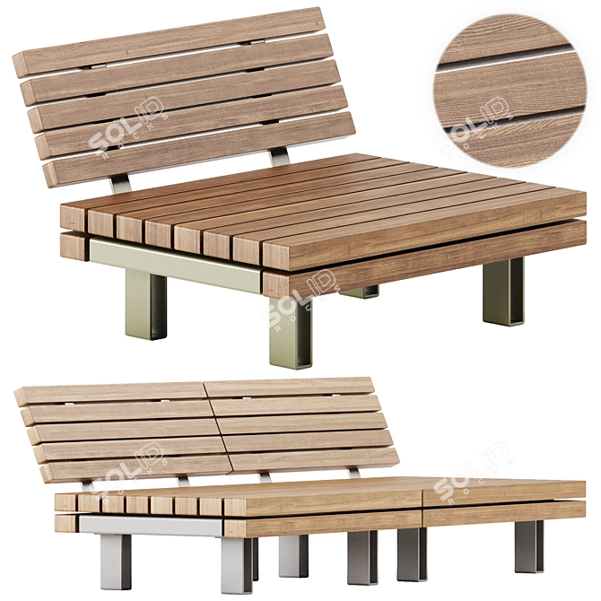 Vestre KONG Outdoor Wooden Chair 3D model image 1