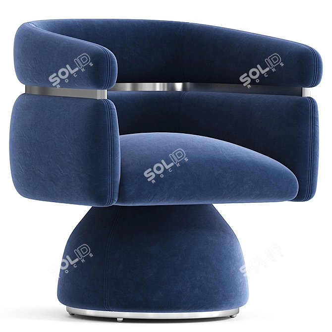 Luxurious Velvet Swivel Chair 3D model image 1