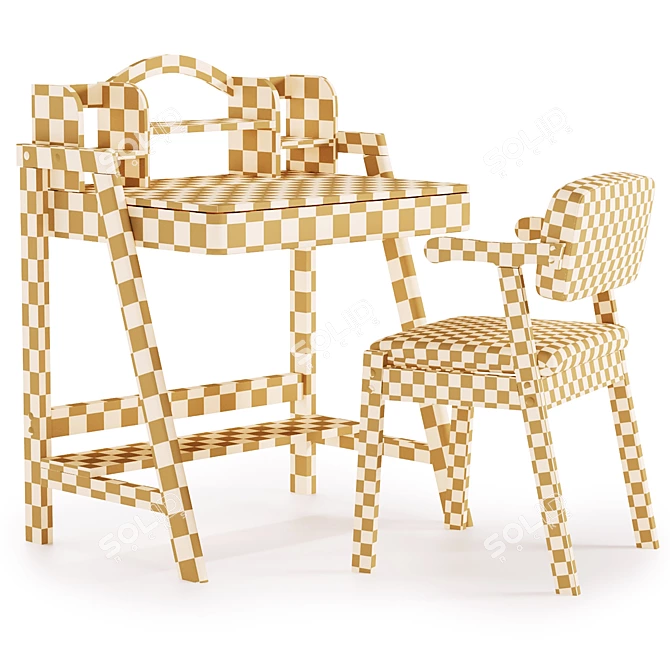 Kids Modern Table Furniture Set 3D model image 10