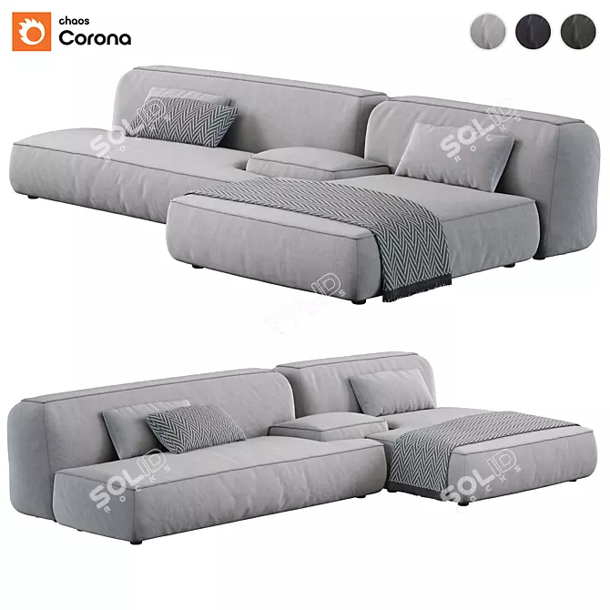 Modern Modular Lema Cloud Sofa 3D model image 1