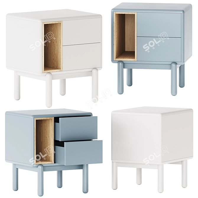 Teulat Corvo Bedside Table, 48x43x55cm 3D model image 1