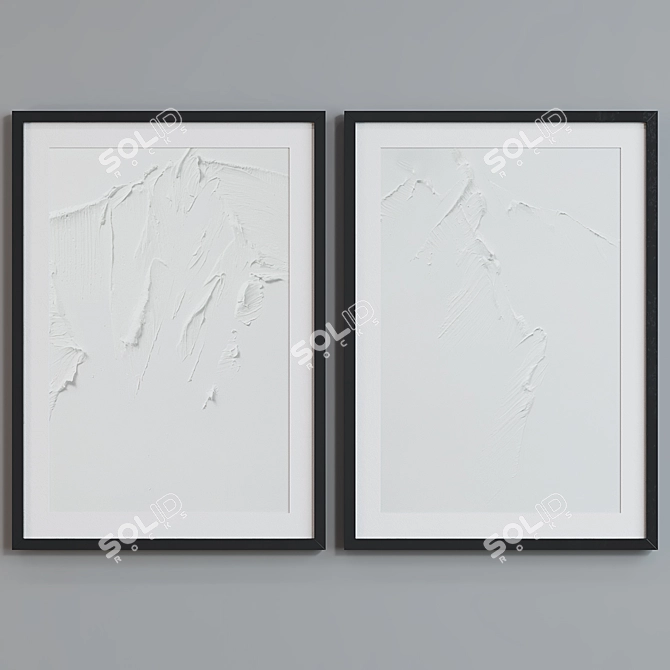 Modern Abstract Picture Frame Set 3D model image 2