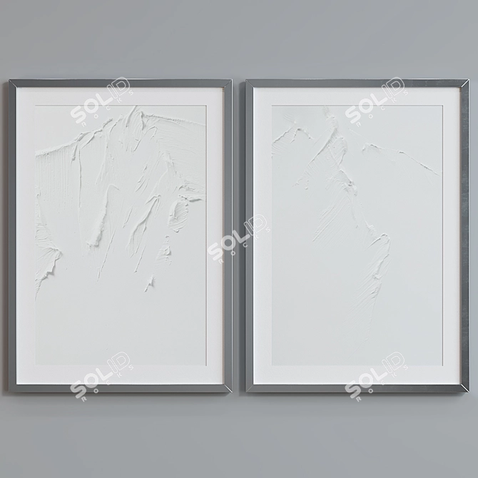 Modern Abstract Picture Frame Set 3D model image 3