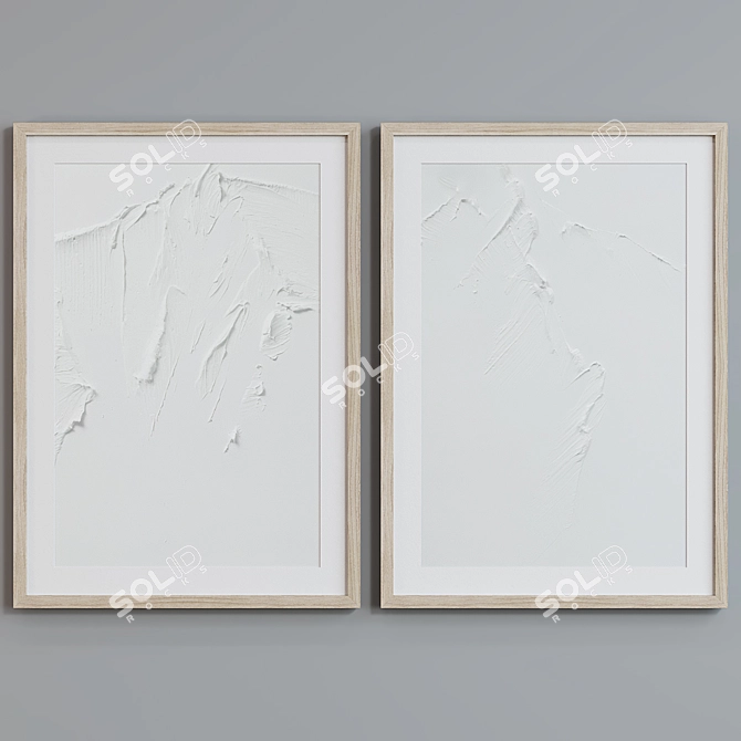 Modern Abstract Picture Frame Set 3D model image 4