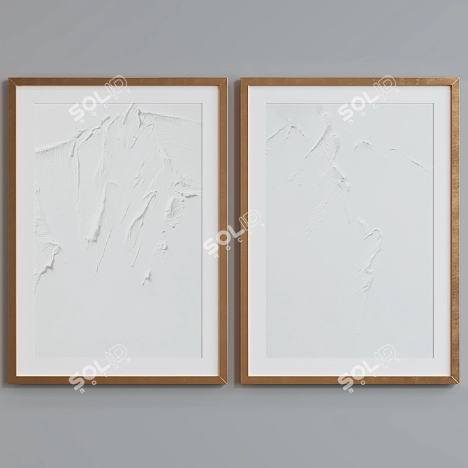 Modern Abstract Picture Frame Set 3D model image 5