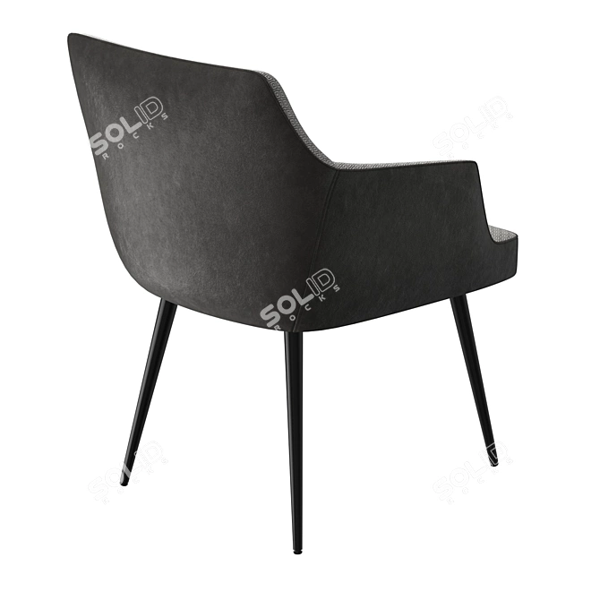 Curved Silhouette Steel Leg Dining 3D model image 3