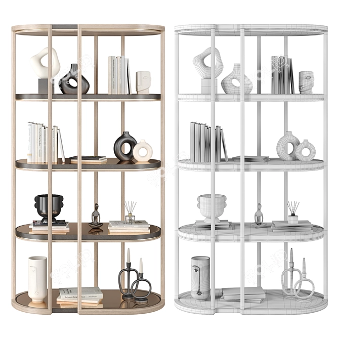 OJAI FRATO Bookcase with Decor 3D model image 3