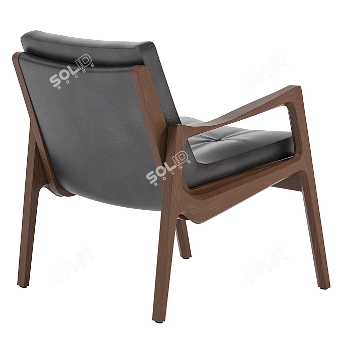 Euvira Leather Lounge Chair: Elegant Comfort 3D model image 3