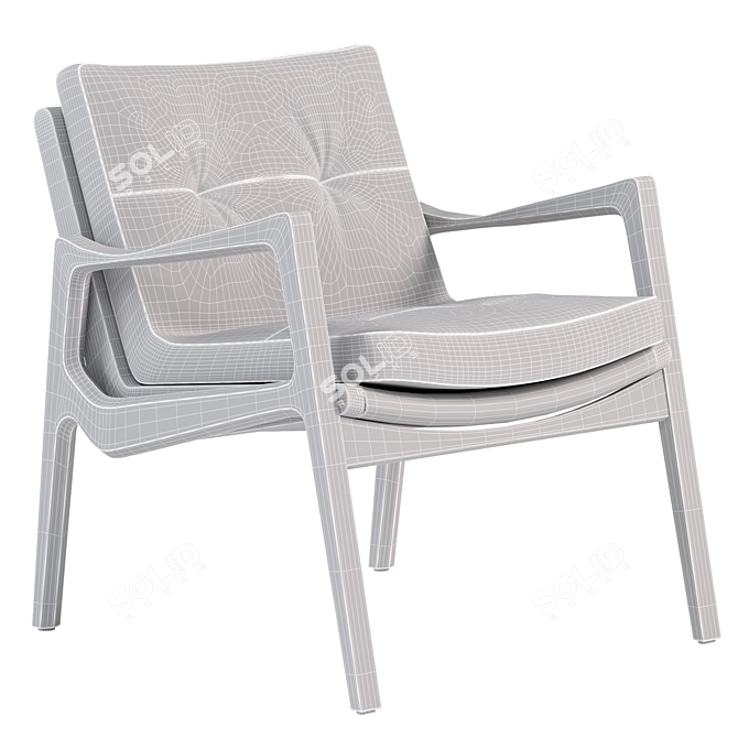 Euvira Leather Lounge Chair: Elegant Comfort 3D model image 4