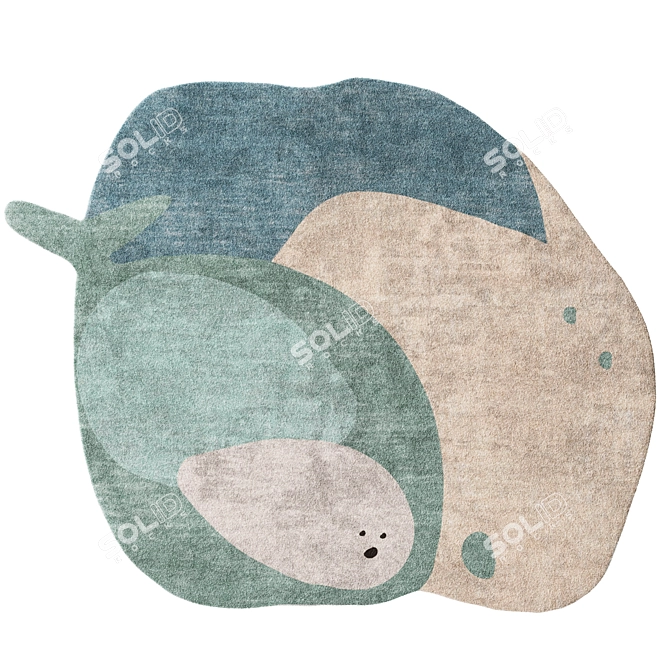 Whimsical Kids' Whale Rugs 3D model image 4