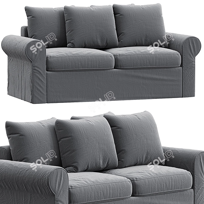 Harlanda Sleeper Sofa, Elegant Gray 3D model image 1