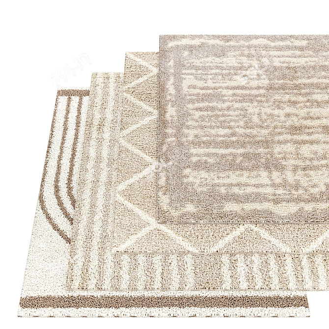 Luxurious Molteni Fur Rugs Display 3D model image 3